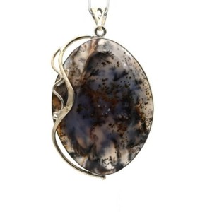 Кулон агат моховой 39*56мм.