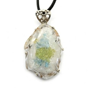 Кулон "Мозаика" в агатовой жеоде 31*44мм.