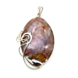 Кулон агат моховой 44*62мм.