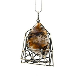 Кулон агат моховой 38*57мм.