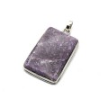 Кулон лепидолит "Прямоугольник" 23*33мм.