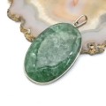 Кулон авантюрин зеленый "Овал" 32*48мм.