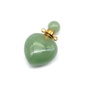 Парфюмерный флакон-кулон из авантюрина зеленого 22*12*34мм