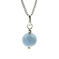 Кулон аквамарин 12мм.