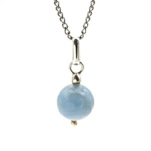 Кулон аквамарин 12мм.