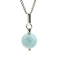 Кулон аквамарин 12мм.