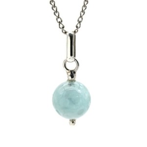 Кулон аквамарин 12мм.