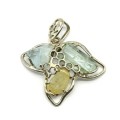 Кулон аквамарин с гелиодором 42*35мм.