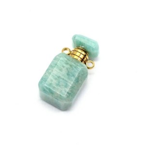 Парфюмерный флакон кулон из амазонита 10*8*20мм