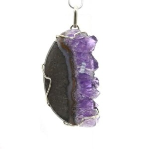 Кулон аметист 28*49мм