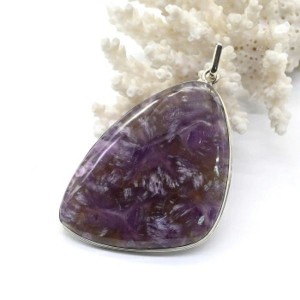 Кулон аметист "Грация" 38*52мм