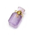 Парфюмерный флакон кулон из аметиста лавандового 10*8*20мм