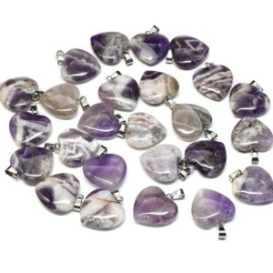 Кулон сердце из аметиста 20*20мм