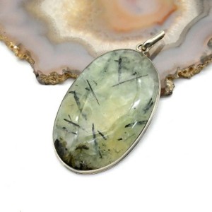 Кулон пренит "Овал" 31*48мм