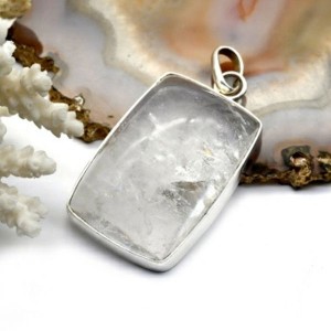 Кулон горный хрусталь "Прямоугольник" 26*38мм