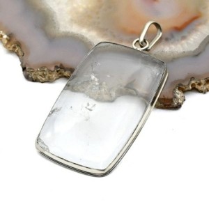 Кулон горный хрусталь "Прямоугольник" 26*43мм