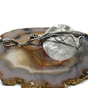 Кулон с горным хрусталем " Шар" 33*57мм.