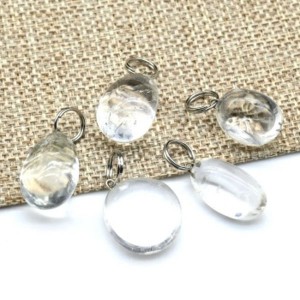 Кулон из горного хрусталя галтовка 10*20мм