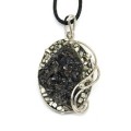 Кулон из меланита и пирита 33*40мм.
