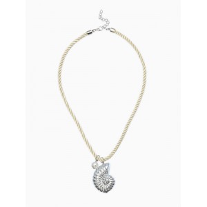 Кулон на жгуте текстильном "перламутр", цвет бело-серебристый