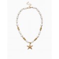 Кулон на жемчужных бусах «Морская звезда», 55 см, белый, цвет золотистый