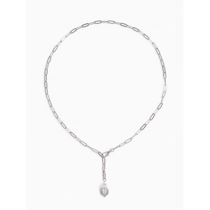 Цепь с подвеской «Жемчужина», вытянутое звено, L=45 см, белая, цвет серебристый Цепь с подвеской «Жемчужина», вытянутое звено, L=45 см, белая, цвет серебристый