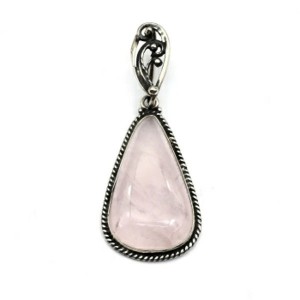 Кулон розовый кварц 22*40мм.