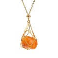 Кулон из кварца желтого в сетке на цепочке, цвет золотистый, 44см Кулон из кварца желтого в сетке на цепочке, цвет золотистый, 44см