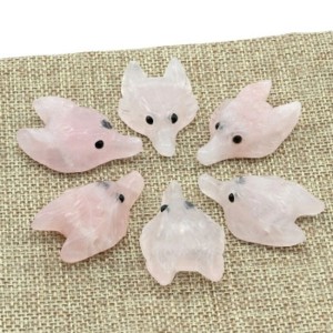 Кулон из розового кварца "Голова лисы" 38*24*10мм