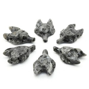 Кулон из лабрадорита "Голова лисы" 38*24*10мм