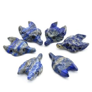 Кулон из лазурита "Голова лисы" 38*24*10мм