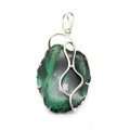 Кулон малахит уральский (плисовый) 33*50мм. Кулон малахит уральский (плисовый) 33*50мм.