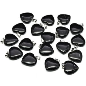 Кулон сердце из обсидиана 20*20мм