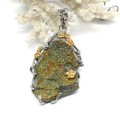 Кулон спектропирит 37*54мм.