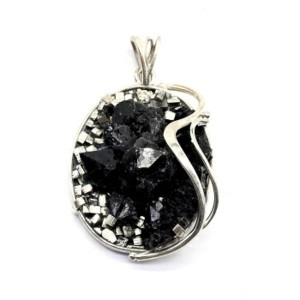 Кулон из мориона и пирита 29*37мм.