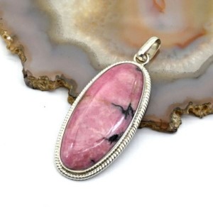 Кулон родонит 20*40мм.