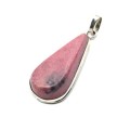 Кулон с родонитом "Капля" 19*37мм.