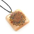 Мандала рисунок на селените квадрат 35мм на шнурке