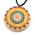 Кулон Мандала №5 из селенита круг 33мм на шнурке