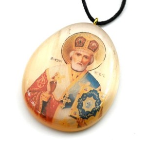 Оберег Николай Чудотворец 32*47мм из селенита