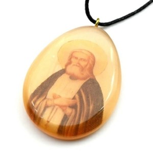 Оберег Серафим Саровский 32*47мм из селенита