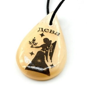 Кулон знак зодиака Дева 26*40мм из селенита