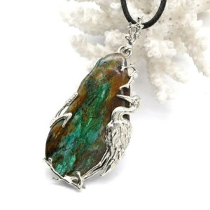 Кулон хризоколла 29*51мм.