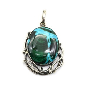 Кулон хризоколла 26*31мм.