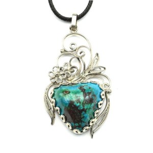 Кулон хризоколла 32*55мм.