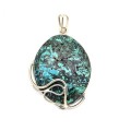 Кулон хризоколла 39*47мм.