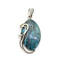 Кулон хризоколла 26*46мм.