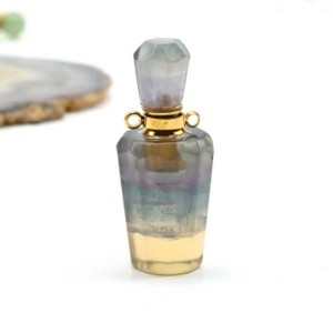 Парфюмерный флакон-кулон из флюорита 15*15*36мм