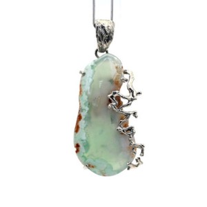 Кулон хризопраз 27*46мм.