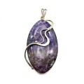 Кулон чароит 32*55мм.